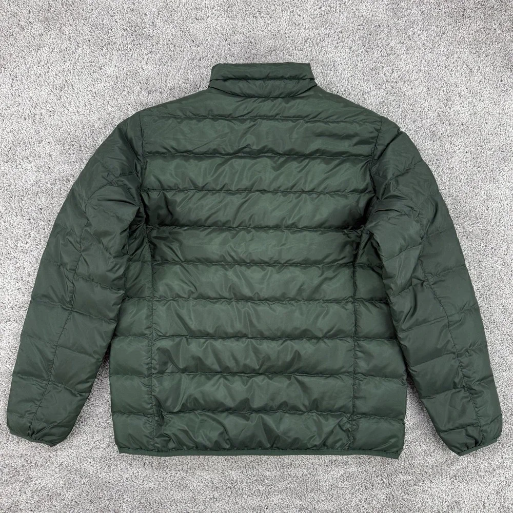 Eddie Bauer EB650 Down Jacket Men's L Green Puffer Quilted Full Zip